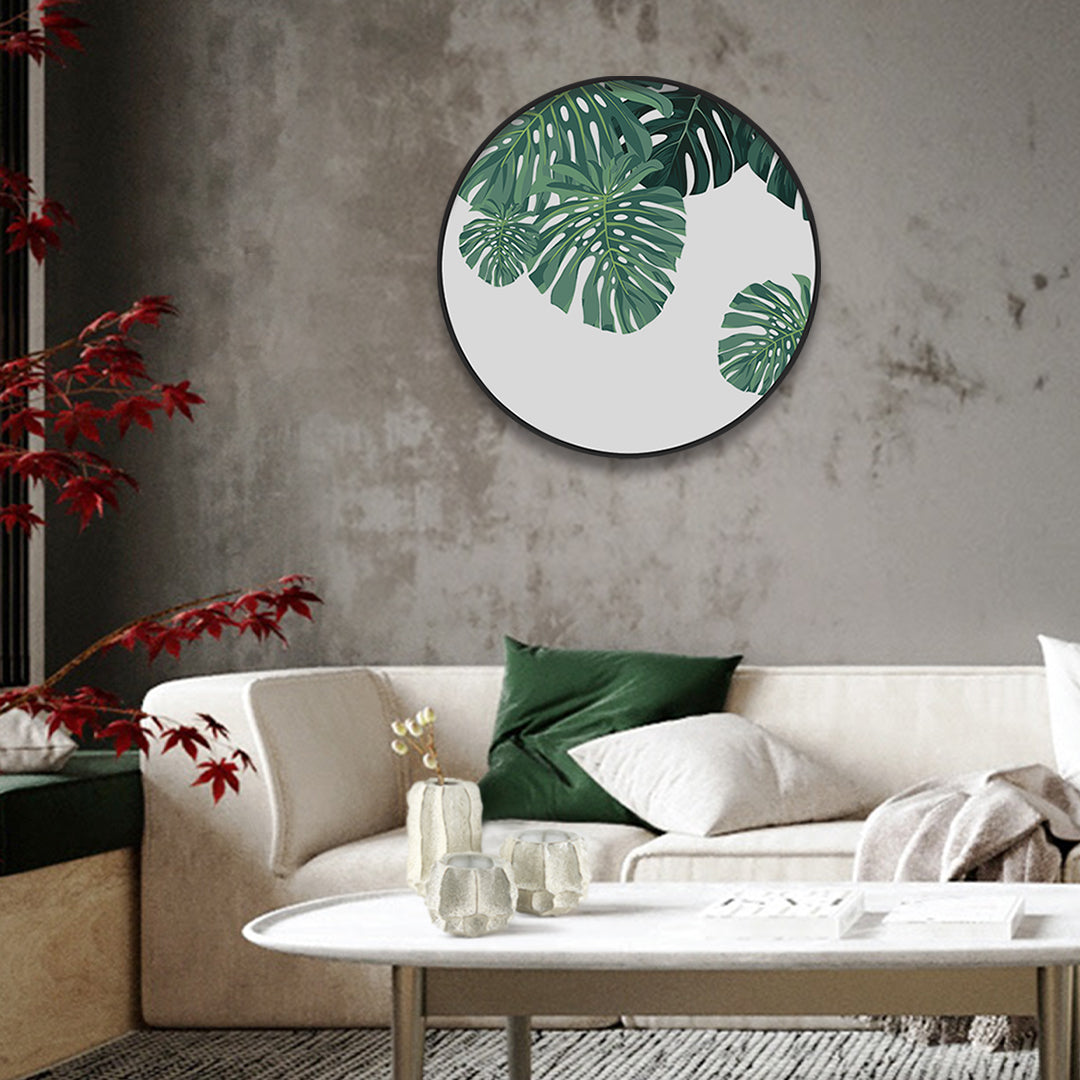 Circular (Round) Wall Art / Wall Decor - Monstera Leaf | Galore Home: Luxury Home Decor, Elegant Home Furnishings, Stylish Home Accents & Contemporary Home Accessories