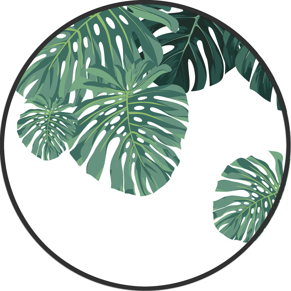 Circular (Round) Wall Art / Wall Decor - Monstera Leaf