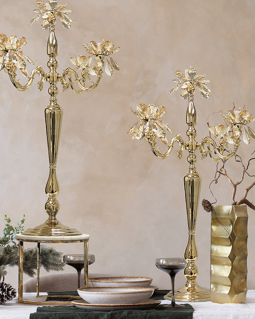 5 Arm Crystal Petal Candelabra Candle Holder | Galore Home: Luxury Home Decor, Elegant Home Furnishings, Stylish Home Accents & Contemporary Home Accessories