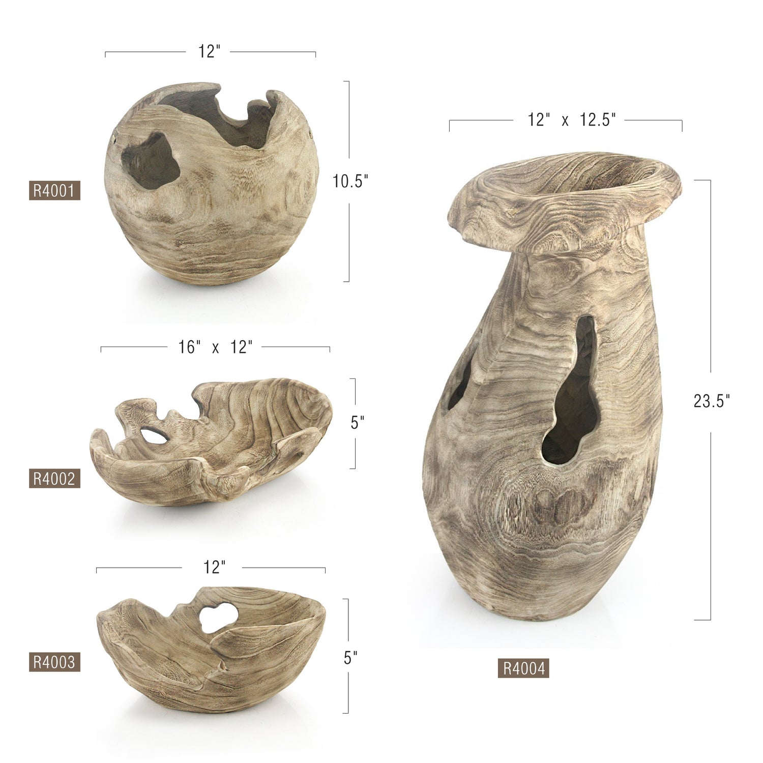 Spheric Wooden Vase | Galore Home: Luxury Home Decor, Elegant Home Furnishings, Stylish Home Accents & Contemporary Home Accessories