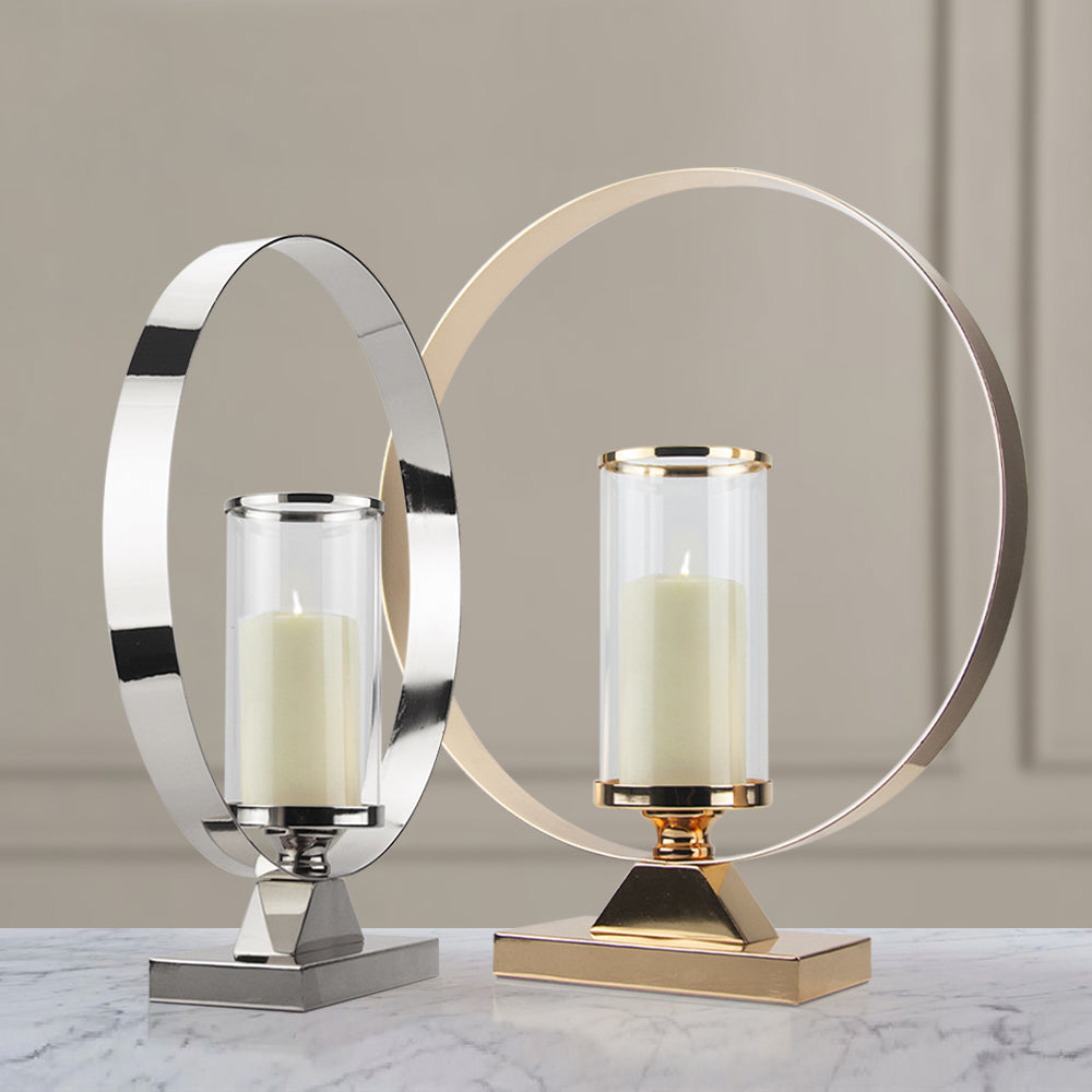 Hurricane Candle Holder on Metal Stand | Galore Home: Luxury Home Decor, Elegant Home Furnishings, Stylish Home Accents & Contemporary Home Accessories