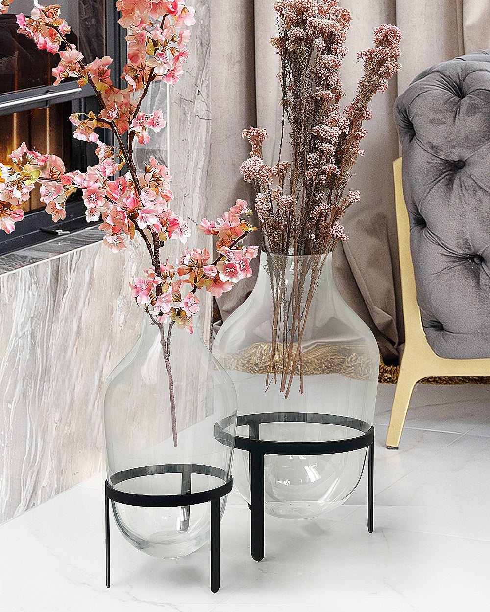 Glass Floor Vase | Galore Home: Luxury Home Decor, Elegant Home Furnishings, Stylish Home Accents & Contemporary Home Accessories