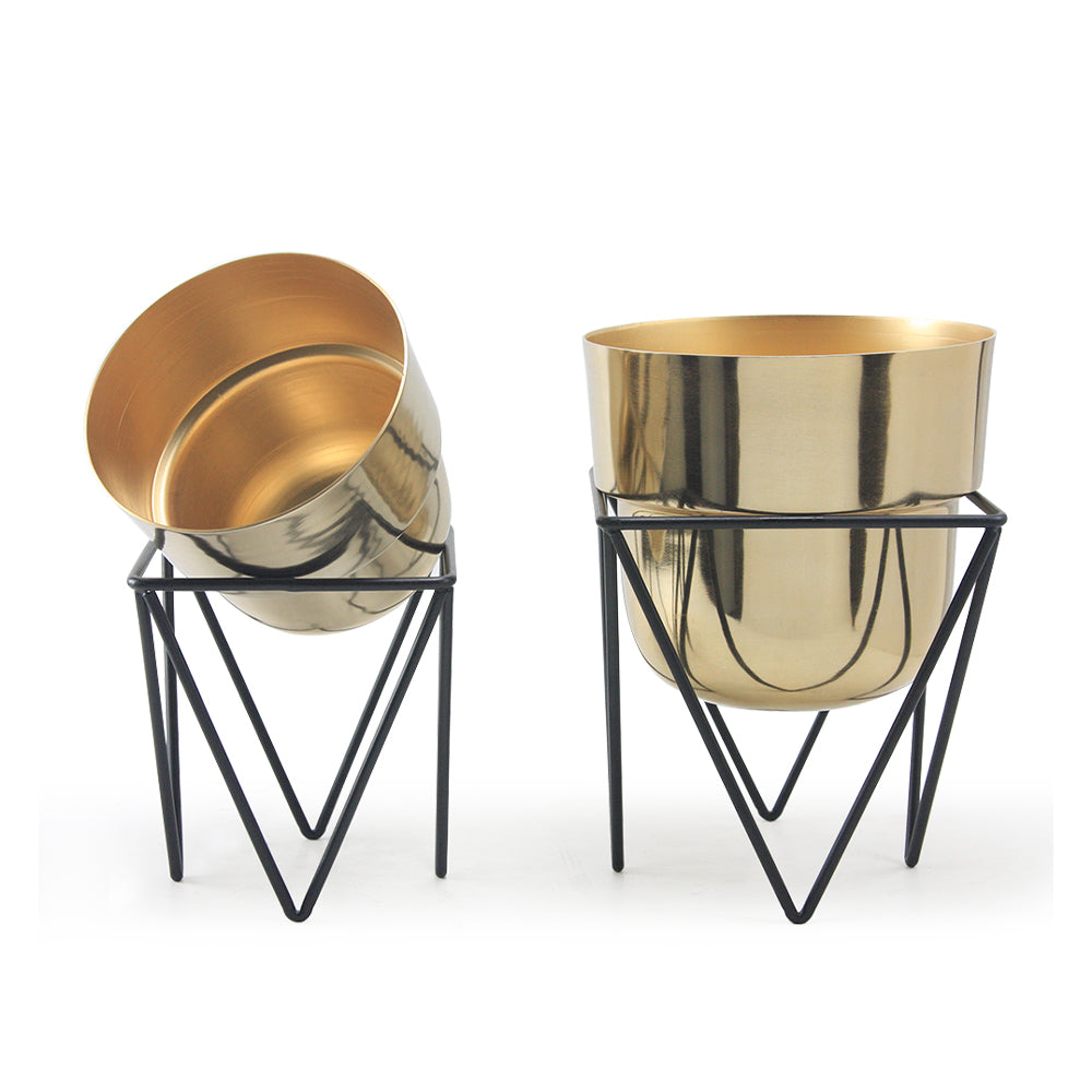Jigsaw Metal Planter with Stand | Galore Home: Luxury Home Decor, Elegant Home Furnishings, Stylish Home Accents & Contemporary Home Accessories