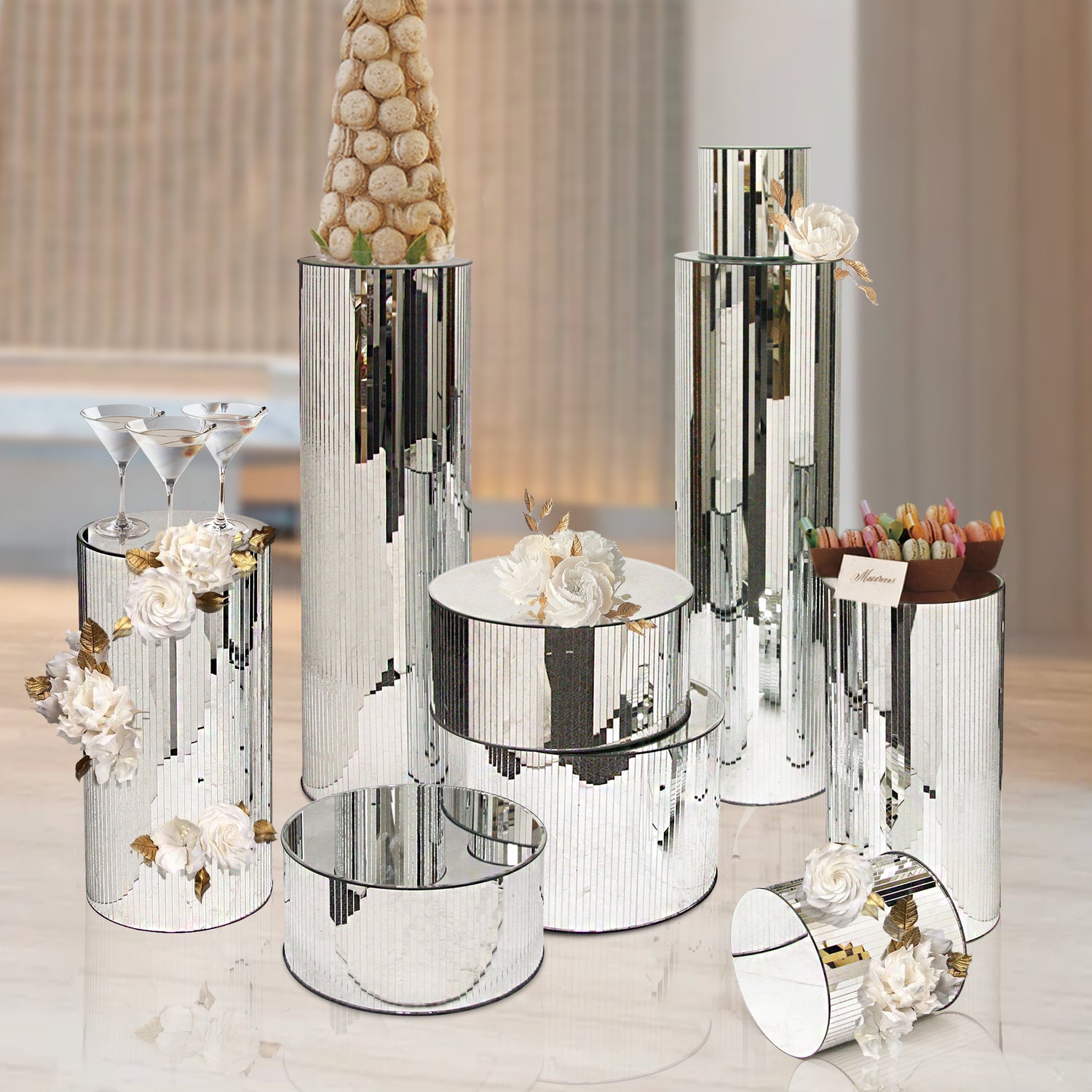 Mirrored Glass Table Stand | Galore Home: Luxury Home Decor, Elegant Home Furnishings, Stylish Home Accents & Contemporary Home Accessories