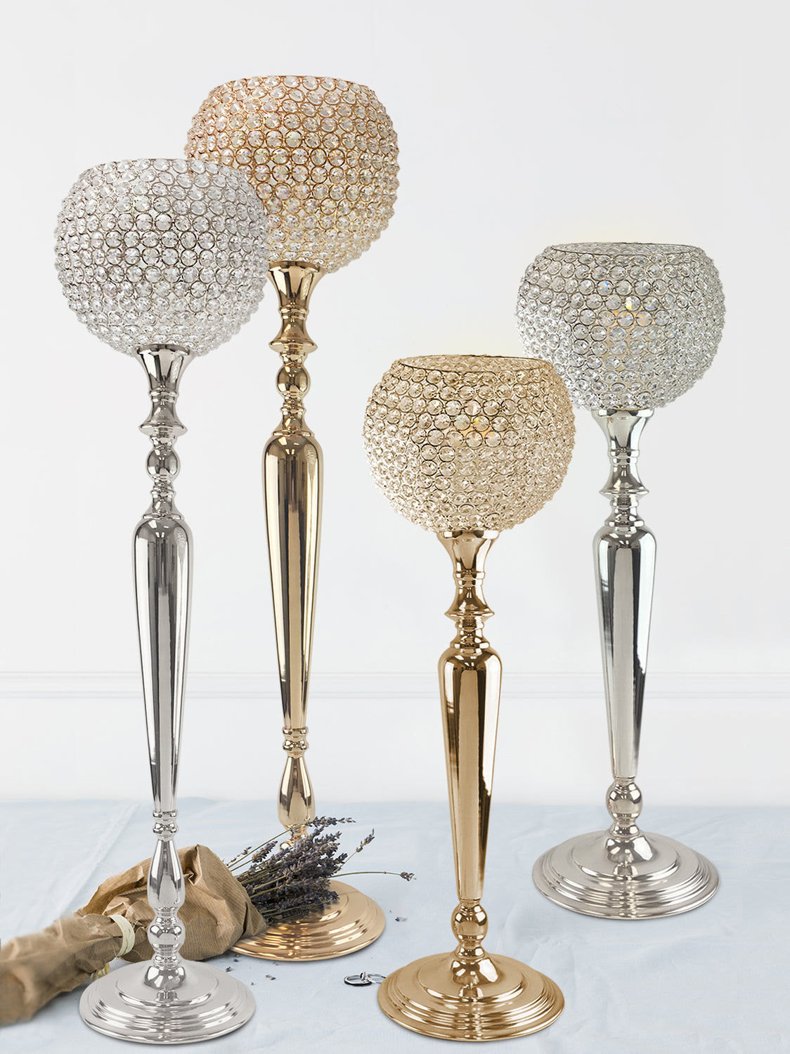 Crystal Orb Candle Stand