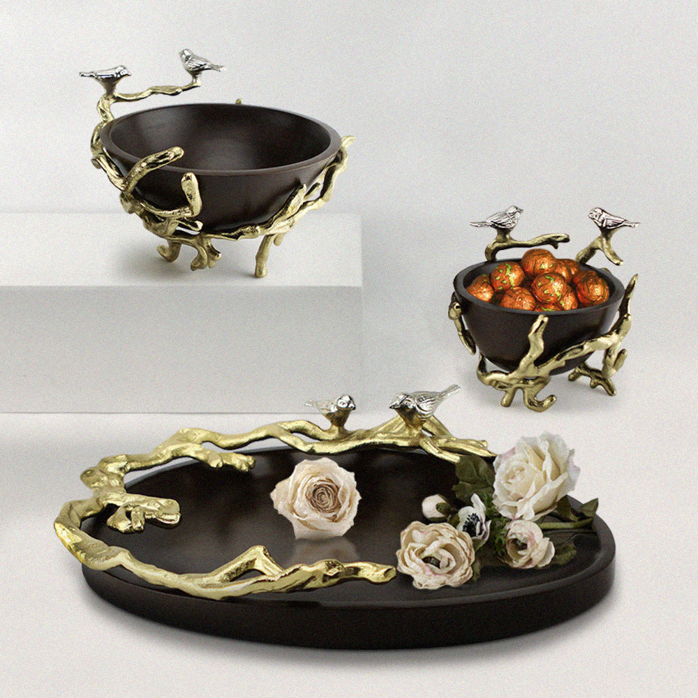 Wood Bowl on Metal Stand | Galore Home: Luxury Home Decor, Elegant Home Furnishings, Stylish Home Accents & Contemporary Home Accessories