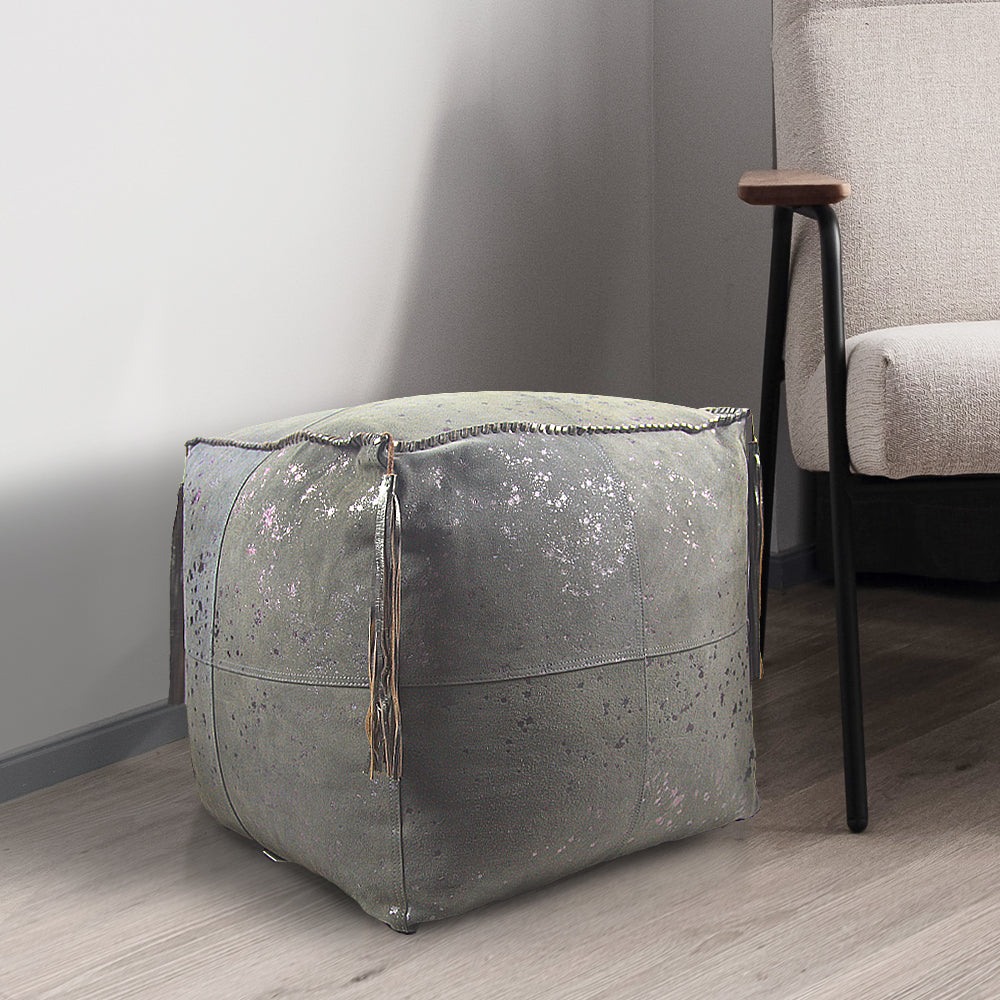 Metallic Dappled Ottoman / Pouf / Foot Rest | Galore Home: Luxury Home Decor, Elegant Home Furnishings, Stylish Home Accents & Contemporary Home Accessories