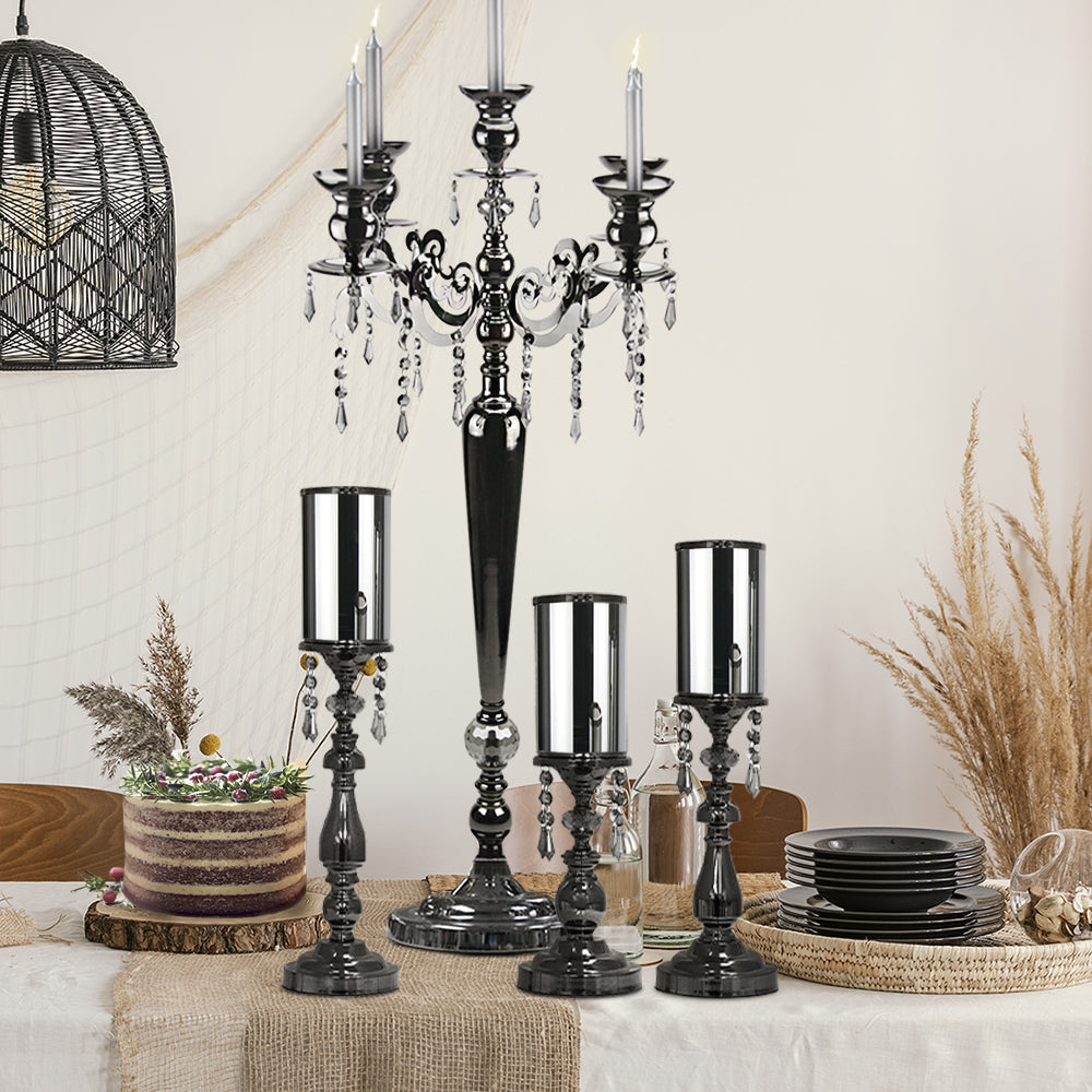 Black Crystal Candle Stand | Galore Home: Luxury Home Decor, Elegant Home Furnishings, Stylish Home Accents & Contemporary Home Accessories