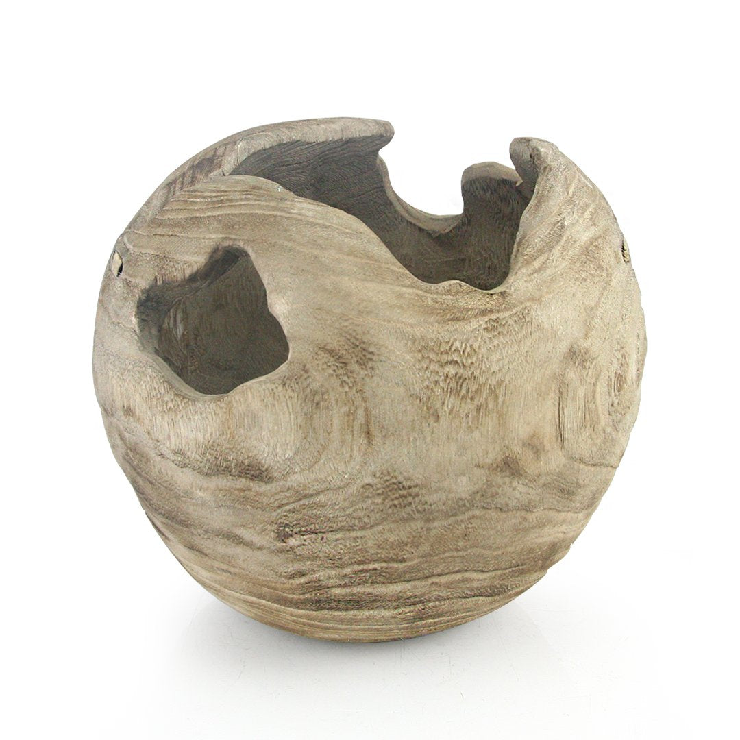 Spheric Wooden Vase