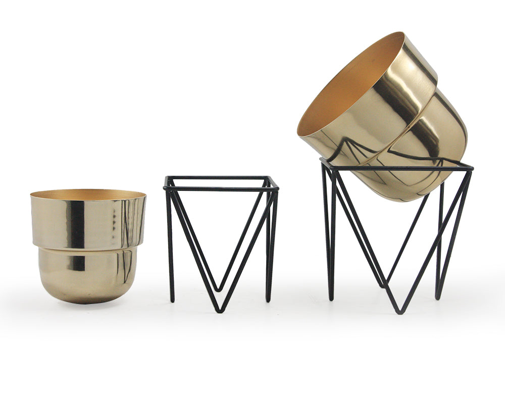 Jigsaw Metal Planter with Stand | Galore Home: Luxury Home Decor, Elegant Home Furnishings, Stylish Home Accents & Contemporary Home Accessories