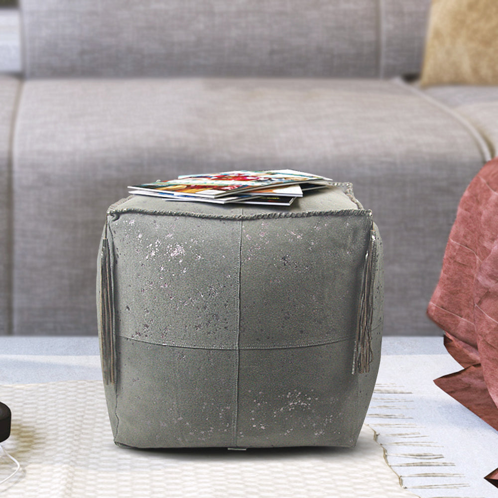Metallic Dappled Ottoman / Pouf / Foot Rest | Galore Home: Luxury Home Decor, Elegant Home Furnishings, Stylish Home Accents & Contemporary Home Accessories