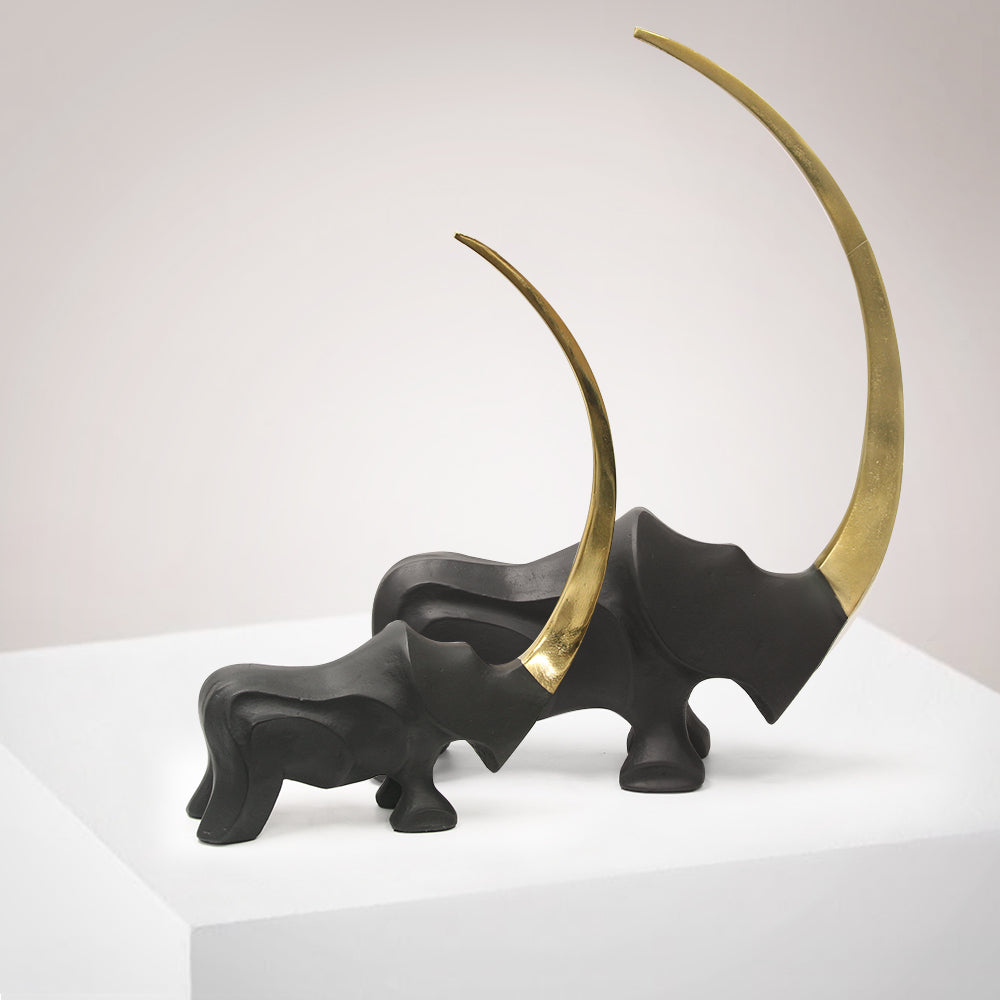 Crescent Rhino Figurine