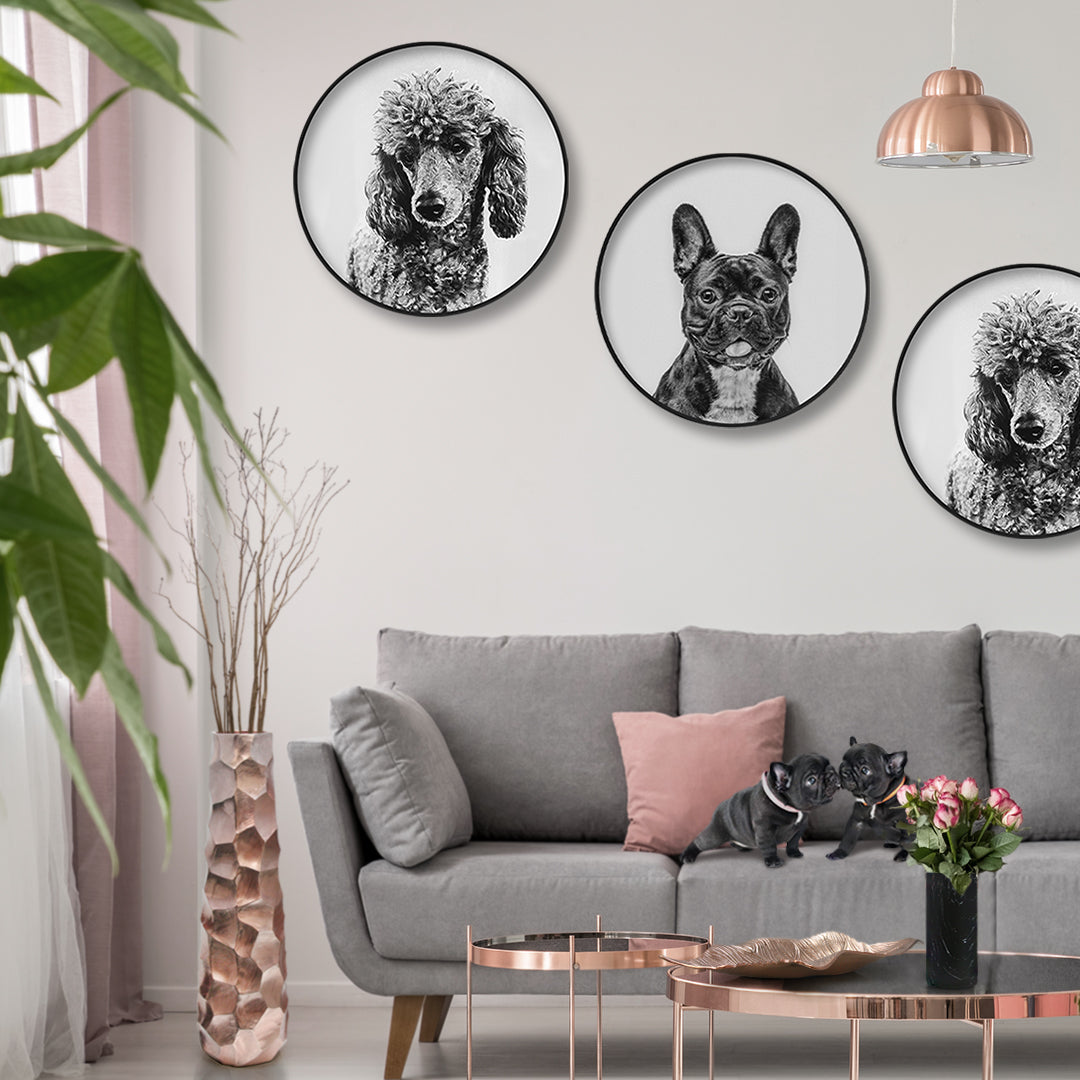 Circular (Round) Wall Art / Wall Decor - Poodle | Galore Home: Luxury Home Decor, Elegant Home Furnishings, Stylish Home Accents & Contemporary Home Accessories