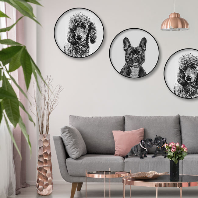 Circular (Round) Wall Art / Wall Decor - Poodle