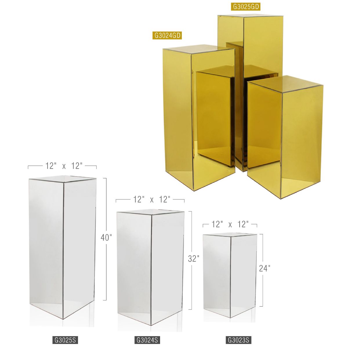 Mirror Block Column / Pedestal | Galore Home: Luxury Home Decor, Elegant Home Furnishings, Stylish Home Accents & Contemporary Home Accessories