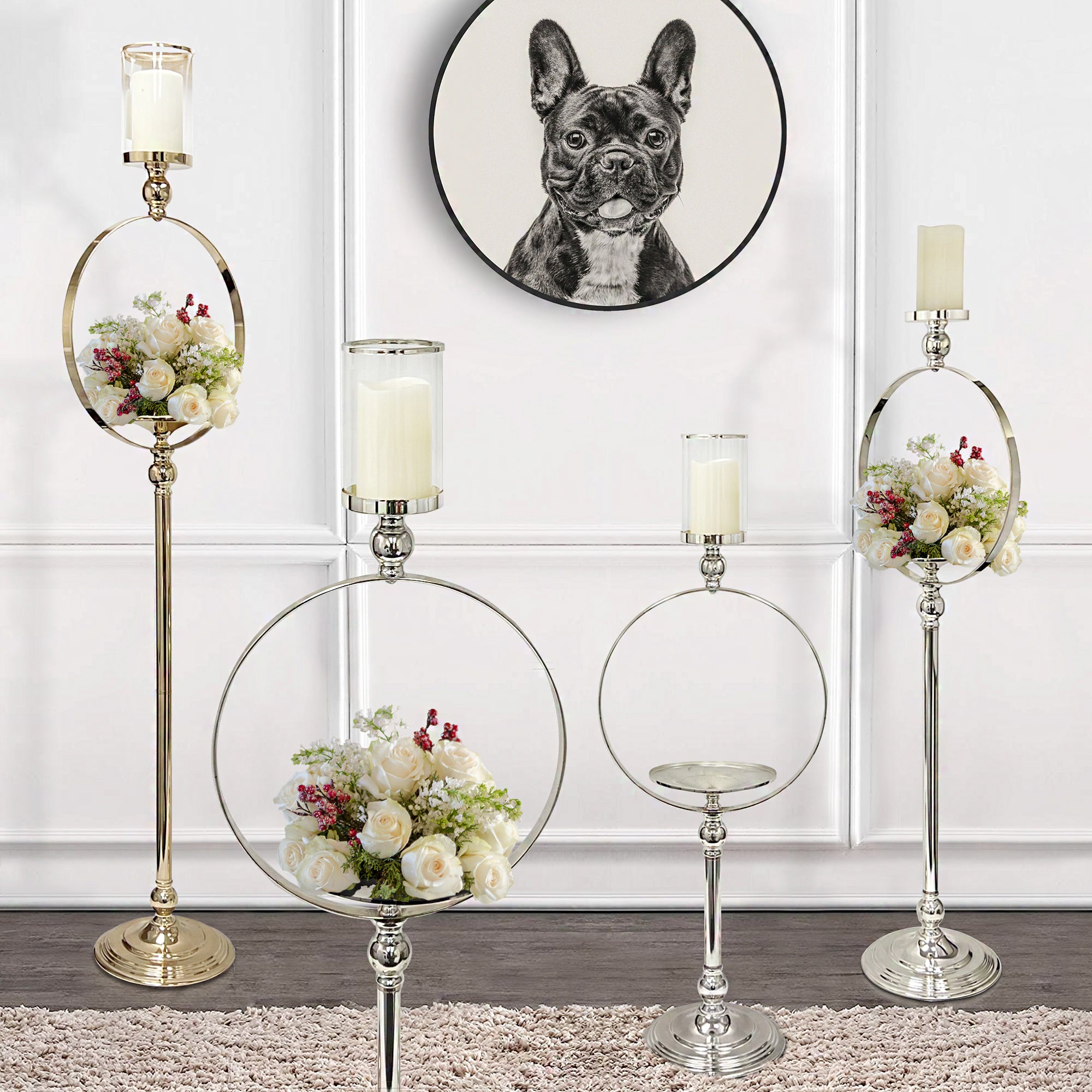 Halo Floor Candle Flower Stand | Galore Home: Luxury Home Decor, Elegant Home Furnishings, Stylish Home Accents & Contemporary Home Accessories