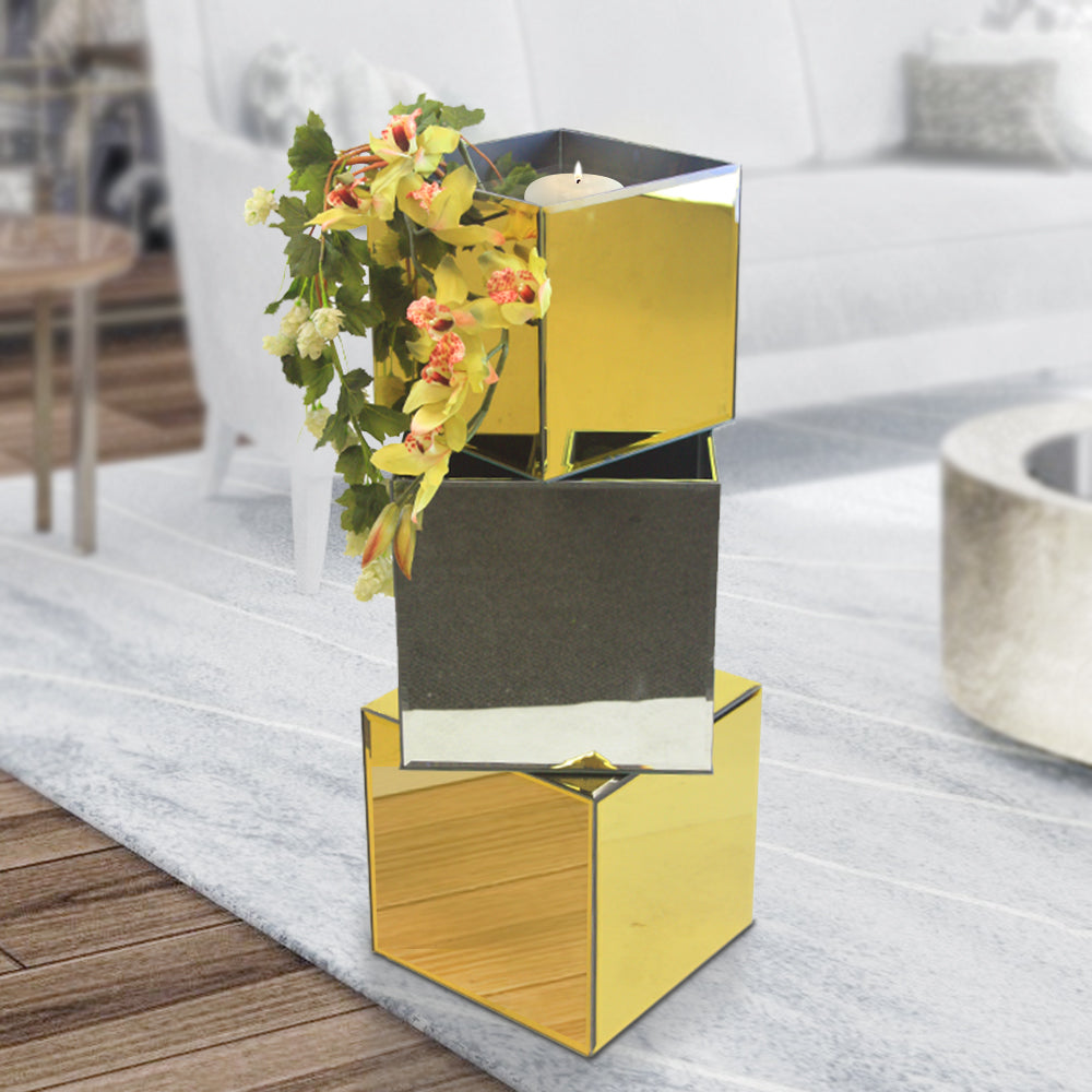 Reversible Mirror Floral Aquarium Cube | Galore Home: Luxury Home Decor, Elegant Home Furnishings, Stylish Home Accents & Contemporary Home Accessories