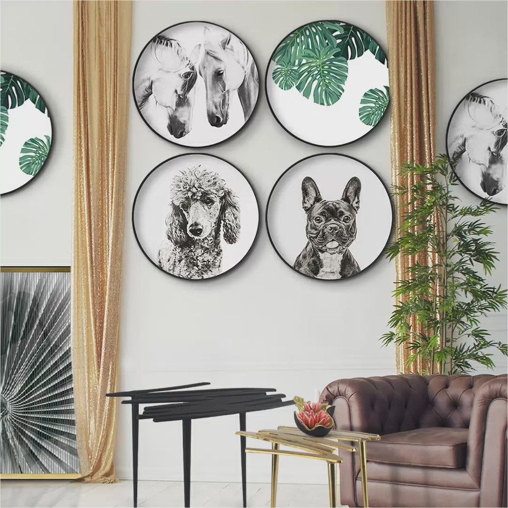 Circular (Round) Wall Art / Wall Decor - Poodle