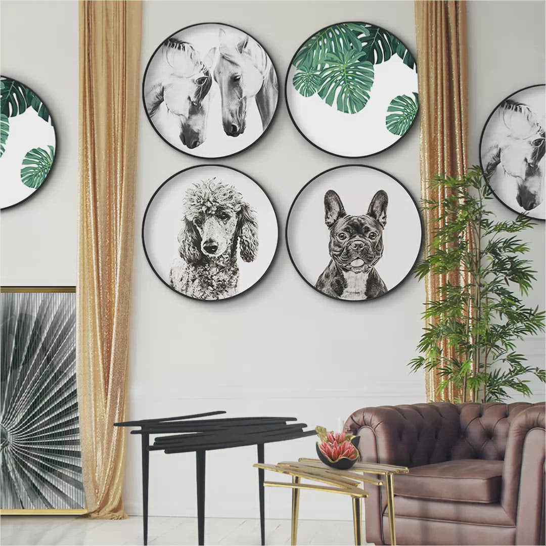 Circular (Round) Wall Art / Wall Decor - Poodle