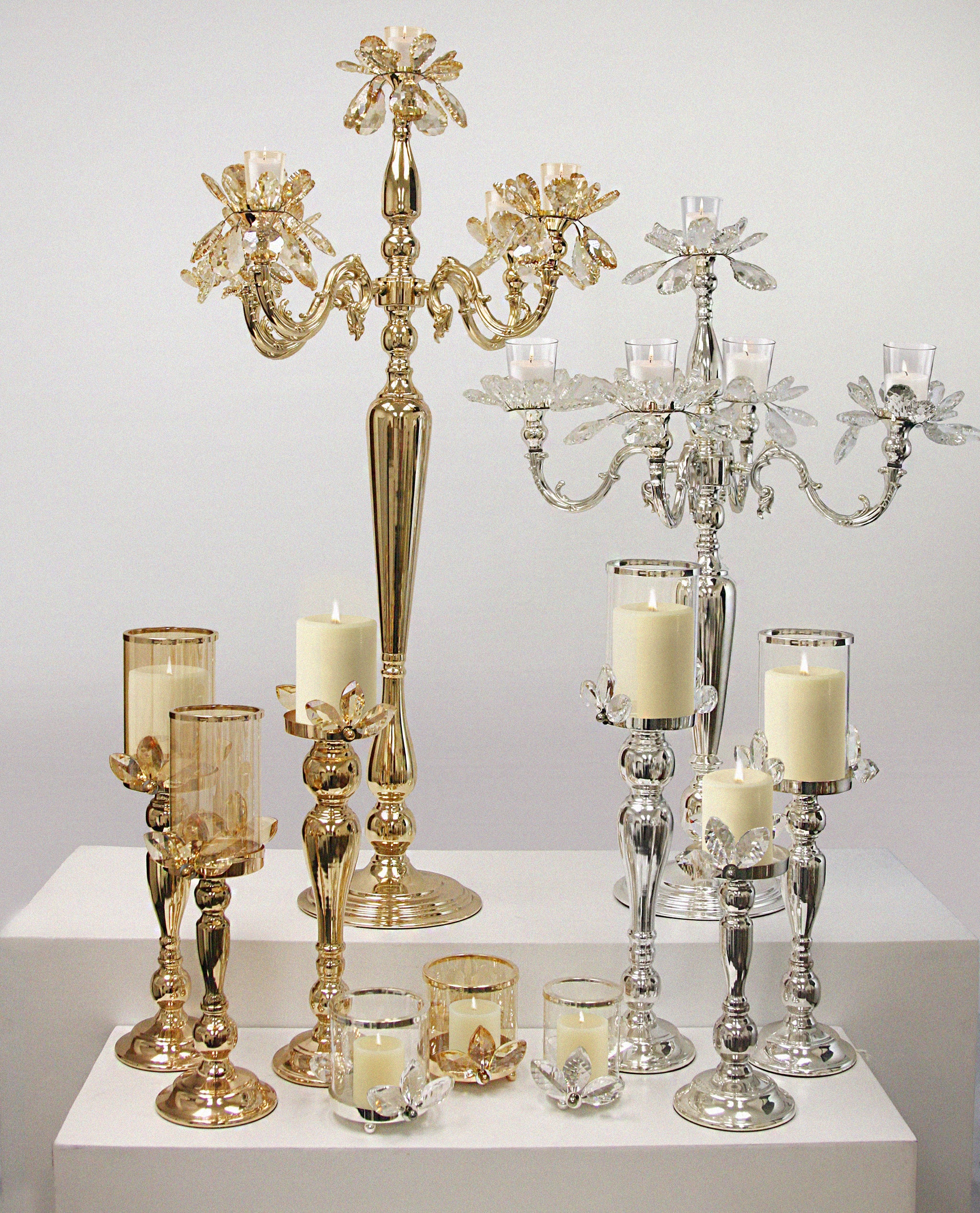 Crystal Pillar Candle Holder | Galore Home: Luxury Home Decor, Elegant Home Furnishings, Stylish Home Accents & Contemporary Home Accessories