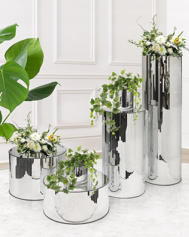 Mirrored Cylindrical Display Column/Pedestal | Galore Home: Luxury Home Decor, Elegant Home Furnishings, Stylish Home Accents & Contemporary Home Accessories