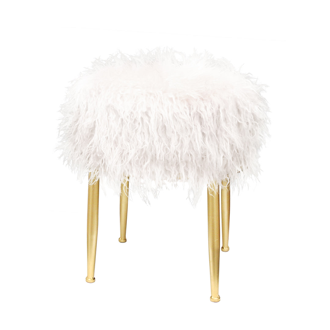 Alpaca Fur Vanity Stool | Galore Home: Luxury Home Decor, Elegant Home Furnishings, Stylish Home Accents & Contemporary Home Accessories
