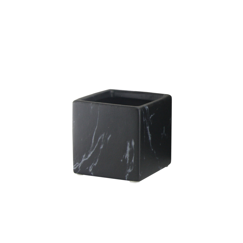 Square Indoor Ceramic Marble Pot | Galore Home: Luxury Home Decor, Elegant Home Furnishings, Stylish Home Accents & Contemporary Home Accessories