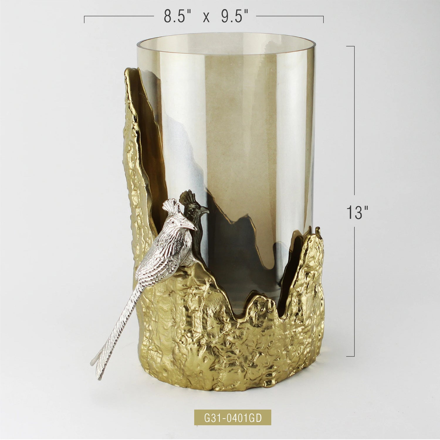 Candle Holder with Glass Hurricane or Vase