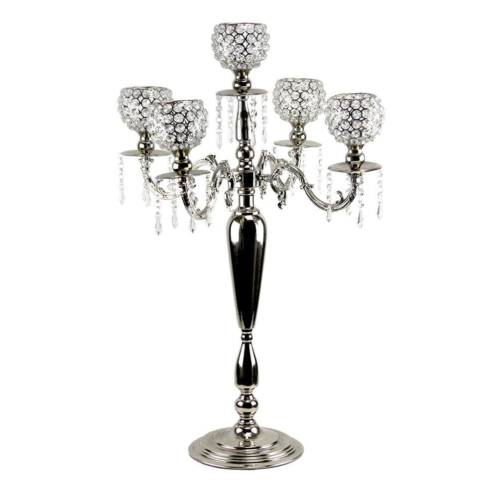 5 Arm Hanging Crystal Candelabra Candle Holder | Galore Home: Luxury Home Decor, Elegant Home Furnishings, Stylish Home Accents & Contemporary Home Accessories