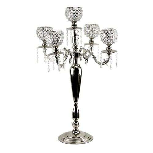 5 Arm Hanging Crystal Candelabra Candle Holder | Galore Home: Luxury Home Decor, Elegant Home Furnishings, Stylish Home Accents & Contemporary Home Accessories