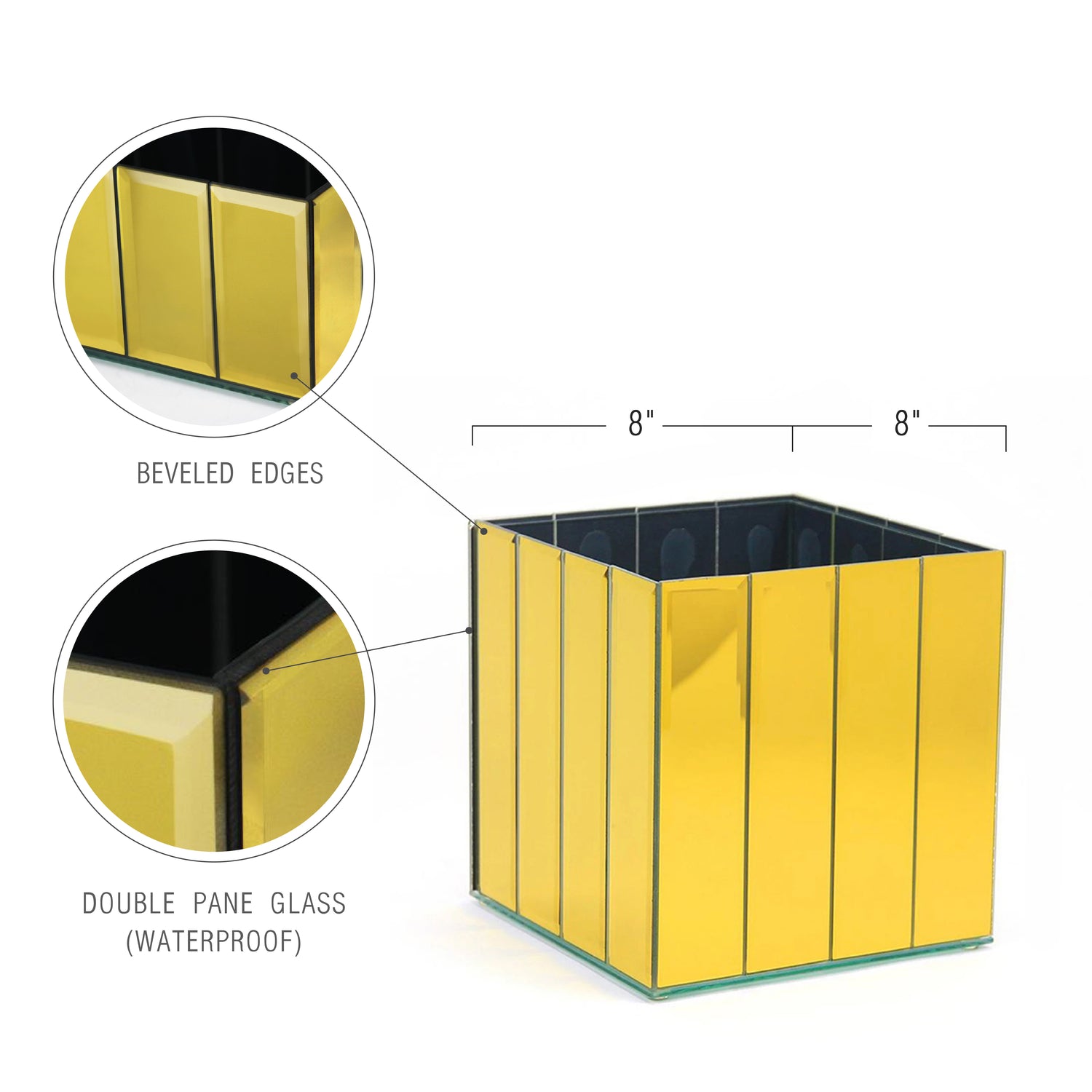 Mirror Glass Square Vase | Galore Home: Luxury Home Decor, Elegant Home Furnishings, Stylish Home Accents & Contemporary Home Accessories