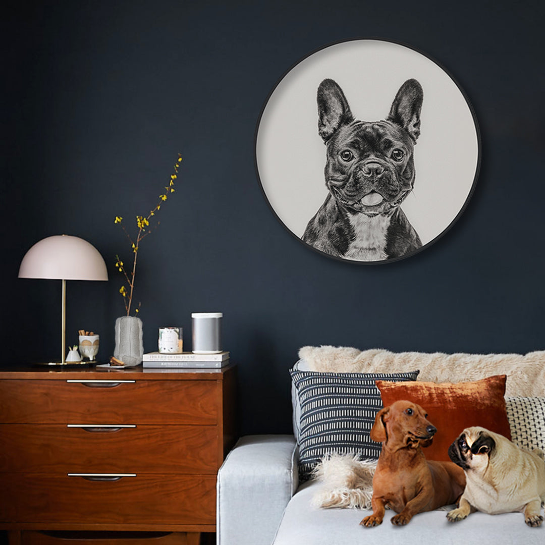 Circular (Round) Wall Art / Wall Decor - French Bulldog | Galore Home: Luxury Home Decor, Elegant Home Furnishings, Stylish Home Accents & Contemporary Home Accessories