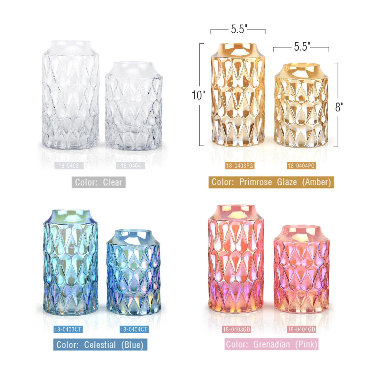 Cylindrical Iridescent Glass Vase | Galore Home: Luxury Home Decor, Elegant Home Furnishings, Stylish Home Accents & Contemporary Home Accessories