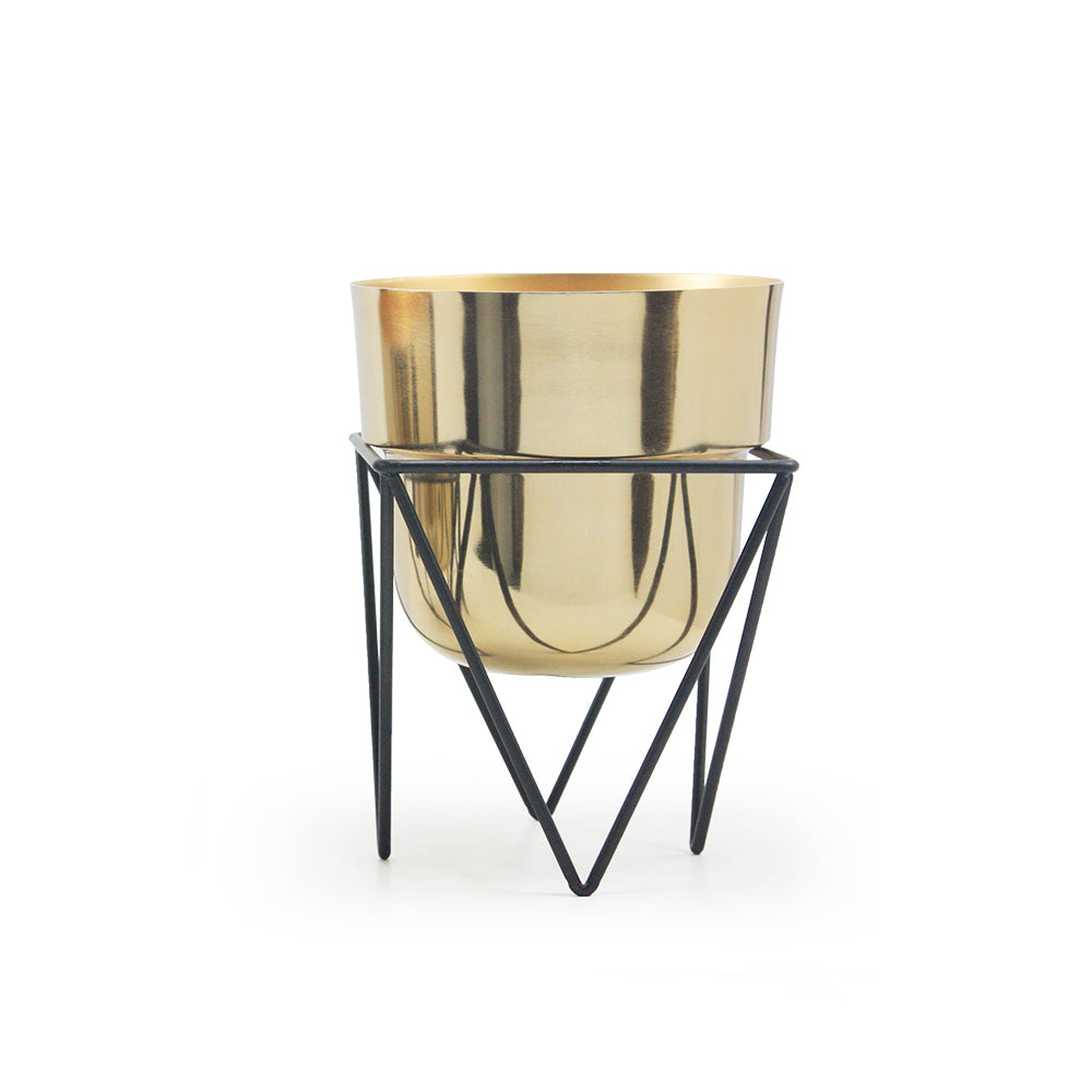 Jigsaw Metal Planter with Stand | Galore Home: Luxury Home Decor, Elegant Home Furnishings, Stylish Home Accents & Contemporary Home Accessories