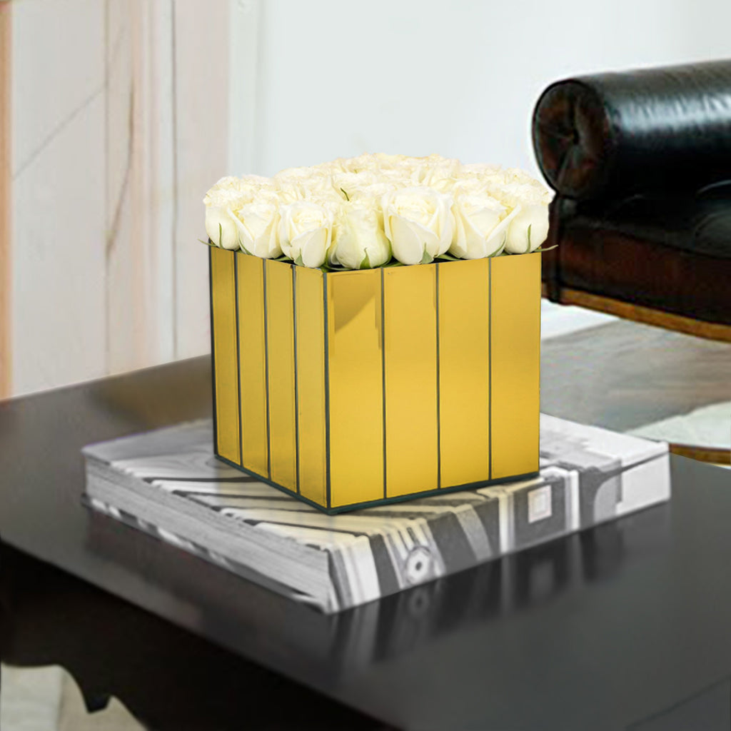 Mirror Glass Square Vase | Galore Home: Luxury Home Decor, Elegant Home Furnishings, Stylish Home Accents & Contemporary Home Accessories
