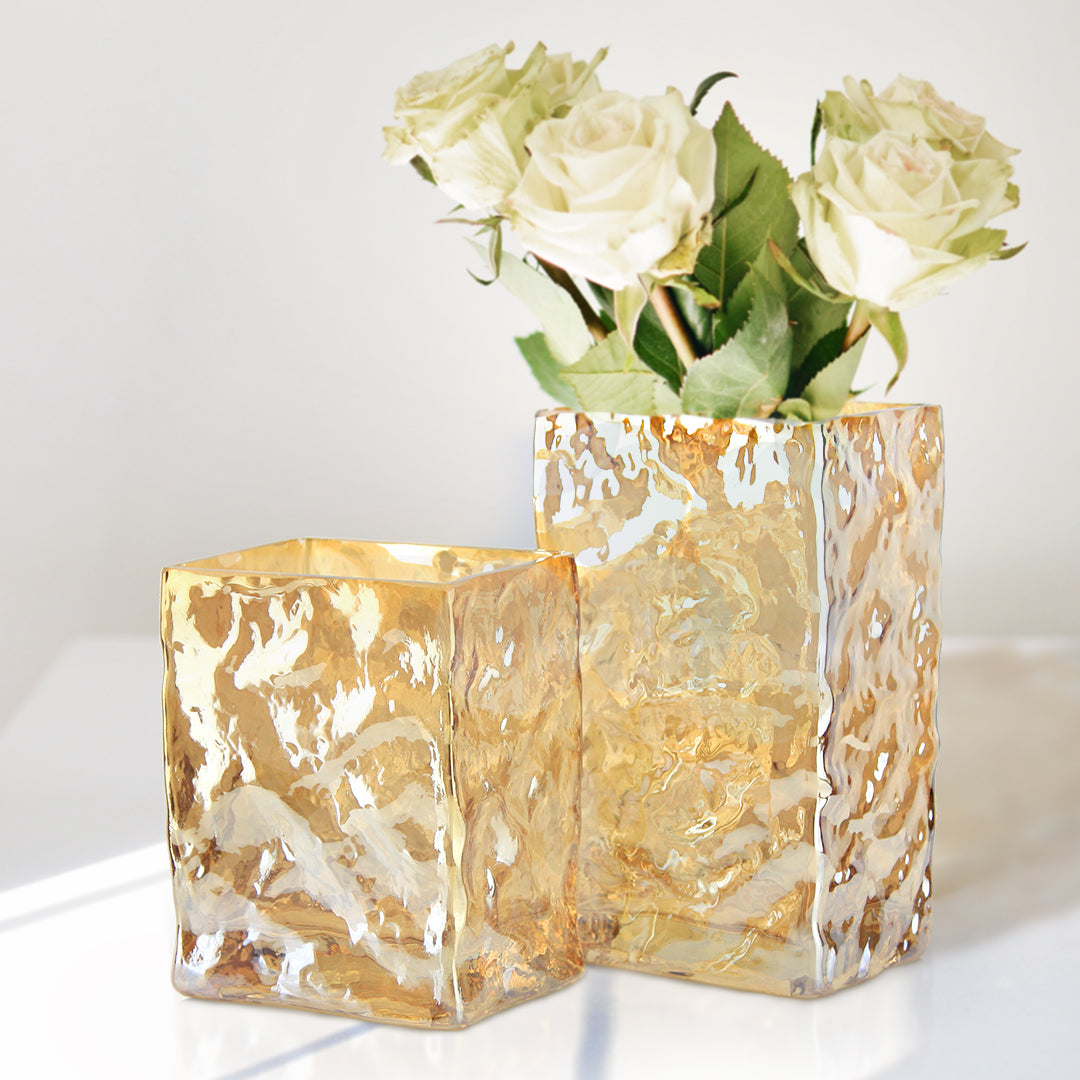 Rectangular Iridescent Glass Vase | Galore Home: Luxury Home Decor, Elegant Home Furnishings, Stylish Home Accents & Contemporary Home Accessories