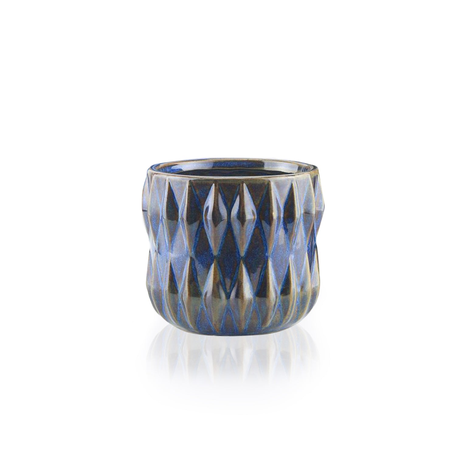 large coloured ceramic plant pots Ribbed Ceramic Pot