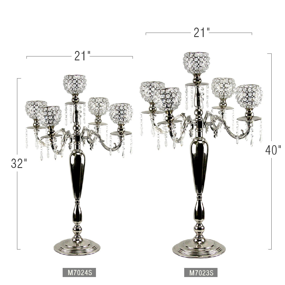 5 Arm Hanging Crystal Candelabra Candle Holder | Galore Home: Luxury Home Decor, Elegant Home Furnishings, Stylish Home Accents & Contemporary Home Accessories