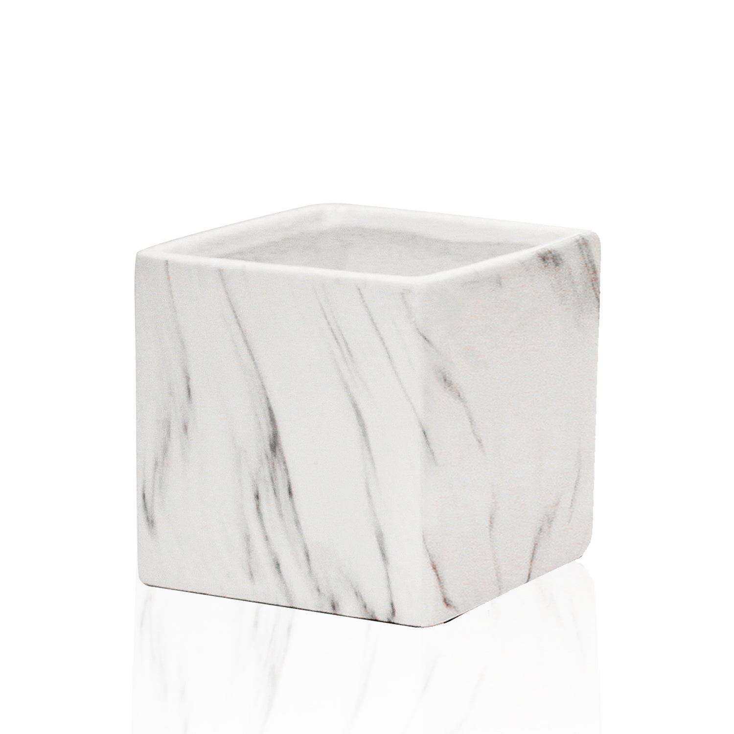 Square Indoor Ceramic Marble Pot | Galore Home: Luxury Home Decor, Elegant Home Furnishings, Stylish Home Accents & Contemporary Home Accessories