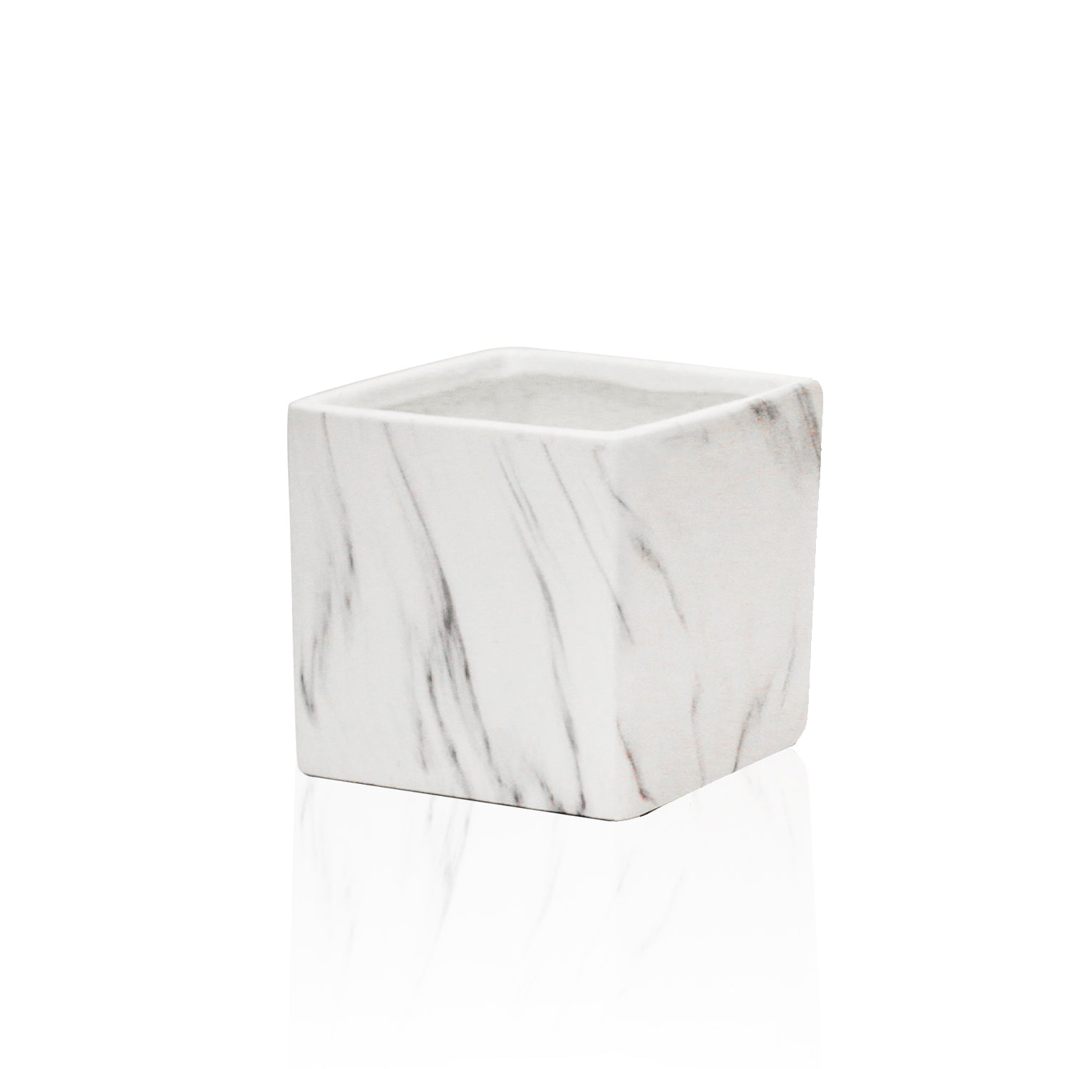 Square Indoor Ceramic Marble Pot | Galore Home: Luxury Home Decor, Elegant Home Furnishings, Stylish Home Accents & Contemporary Home Accessories