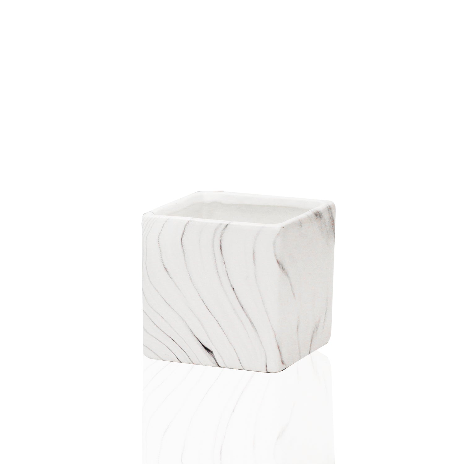 Square Indoor Ceramic Marble Pot