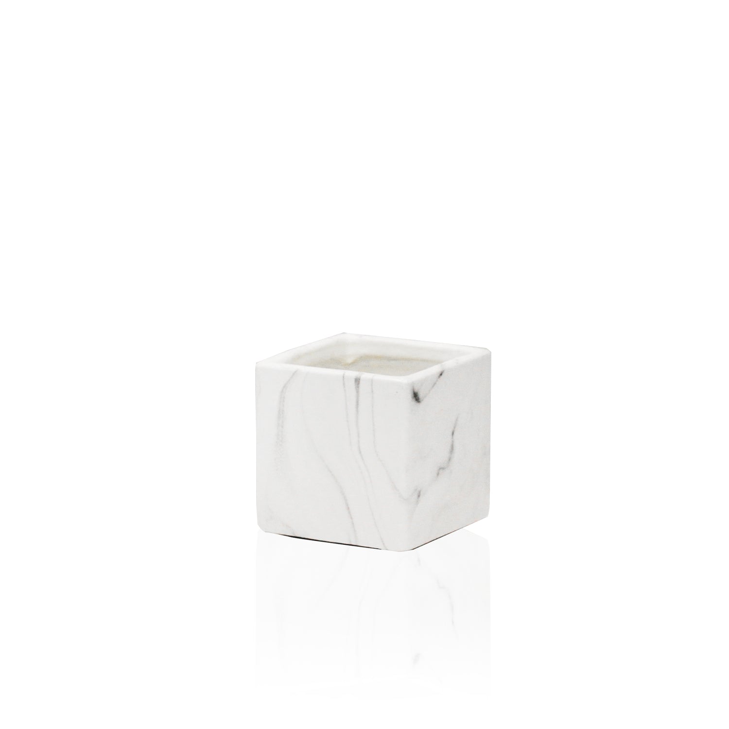 Square Indoor Ceramic Marble Pot | Galore Home: Luxury Home Decor, Elegant Home Furnishings, Stylish Home Accents & Contemporary Home Accessories