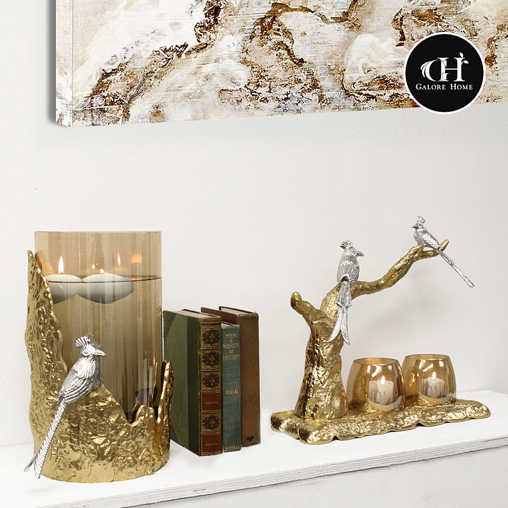 Candle Holder with Glass Hurricane or Vase | Galore Home: Luxury Home Decor, Elegant Home Furnishings, Stylish Home Accents & Contemporary Home Accessories