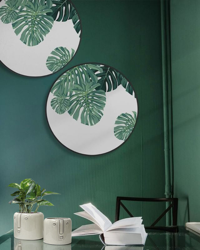Circular (Round) Wall Art / Wall Decor - Monstera Leaf | Galore Home: Luxury Home Decor, Elegant Home Furnishings, Stylish Home Accents & Contemporary Home Accessories
