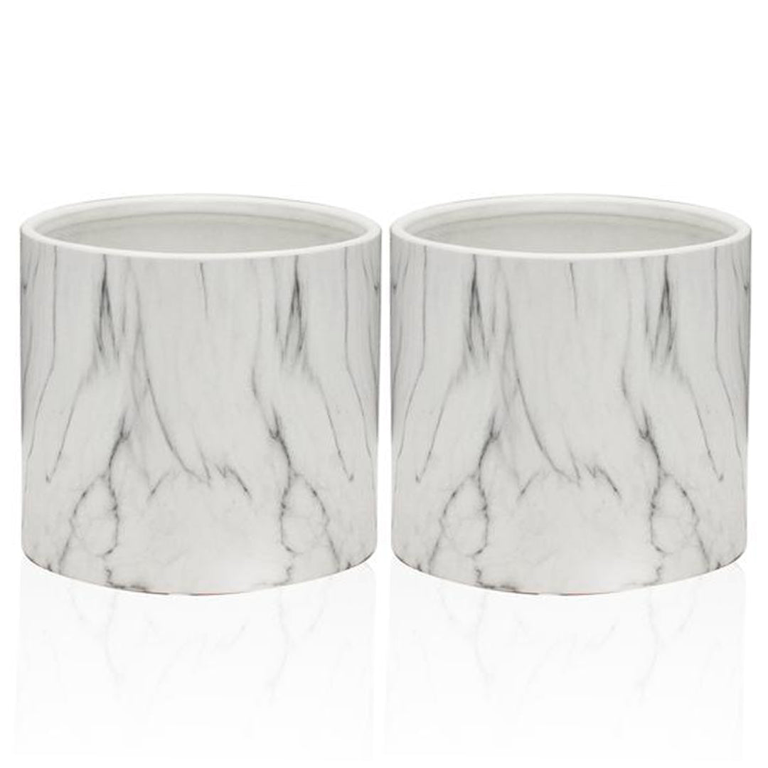 Round Indoor Ceramic Marble Pot | Galore Home: Luxury Home Decor, Elegant Home Furnishings, Stylish Home Accents & Contemporary Home Accessories