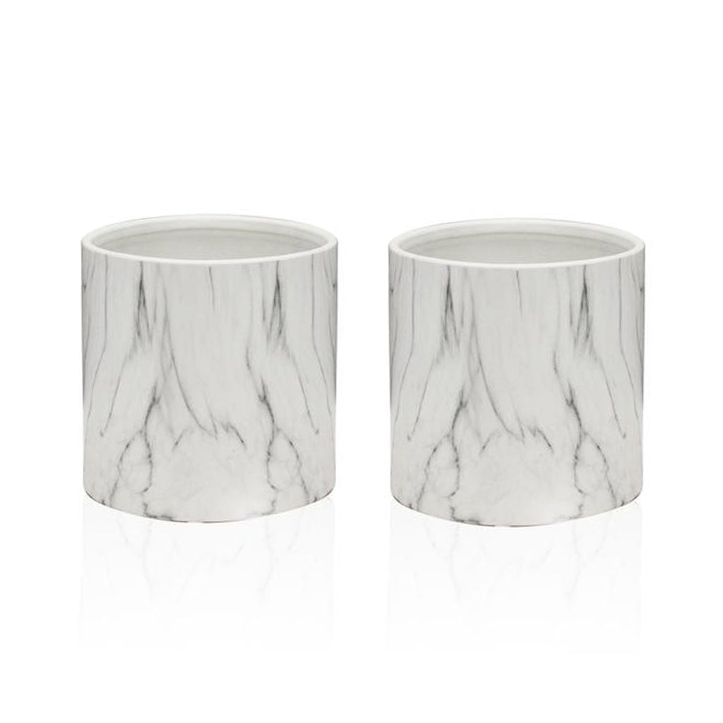 Round Indoor Ceramic Marble Pot | Galore Home: Luxury Home Decor, Elegant Home Furnishings, Stylish Home Accents & Contemporary Home Accessories