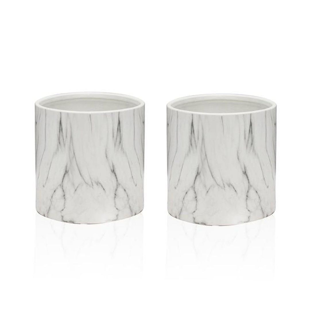 Round Indoor Ceramic Marble Pot