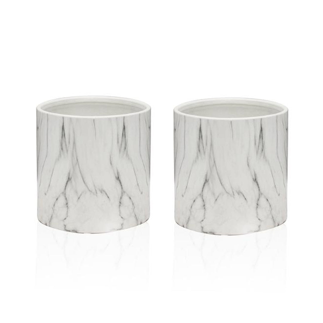 Round Indoor Ceramic Marble Pot | Galore Home: Luxury Home Decor, Elegant Home Furnishings, Stylish Home Accents & Contemporary Home Accessories