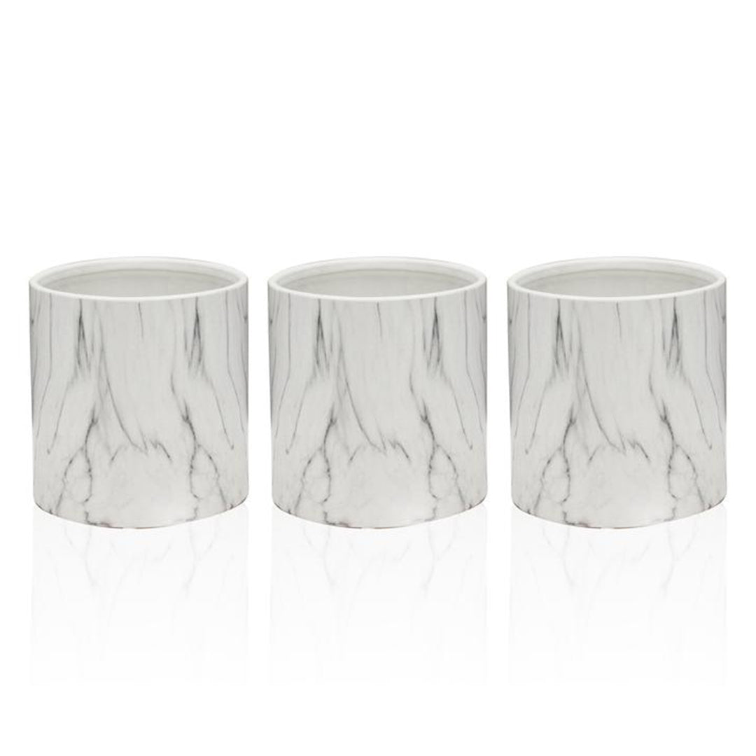 Round Indoor Ceramic Marble Pot | Galore Home: Luxury Home Decor, Elegant Home Furnishings, Stylish Home Accents & Contemporary Home Accessories
