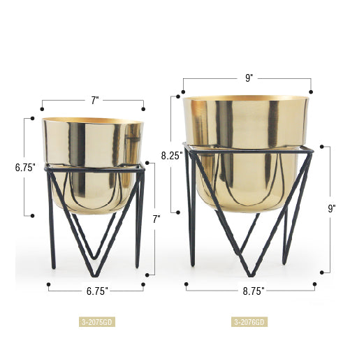 Jigsaw Metal Planter with Stand | Galore Home: Luxury Home Decor, Elegant Home Furnishings, Stylish Home Accents & Contemporary Home Accessories